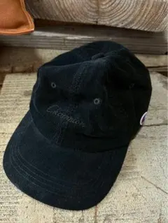 Champion ブラック コーデュロイキャップ