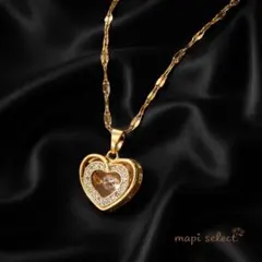ネックレス ゴールド ハート ダンシングストーン レディース プレゼント