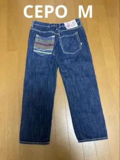 CEPOダークブルーデニムパンツMウエスト大きめのサムネイル
