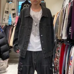 Casper John テック グランジ y2k ブラックデニムジャケット