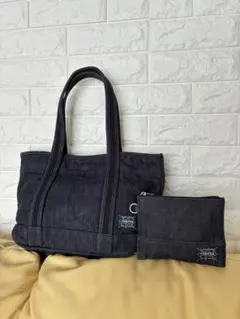 美品PORTER ポーターガール ボーイフレンド デニム トートバッグポーチ付き