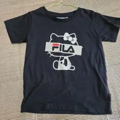 ハローキティ FILA ロゴ Tシャツ ブラック　120