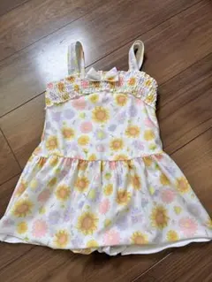女の子用花柄ワンピース水着130
