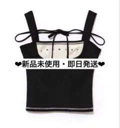 andmary Luca stitch tops black - メルカリ