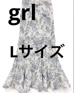 【GRL】 花柄プリーツ切替マーメイドスカート(al111) Lサイズ