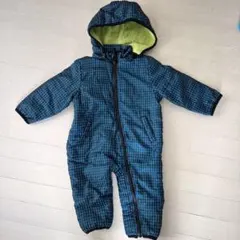 ベビー子供用　ジャンプスーツ　スキーウェア　アウター　青黒　サイズ90