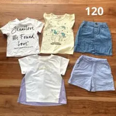 120 Tシャツ　ショートパンツ　デニムスカート　Jenni ユニコーン