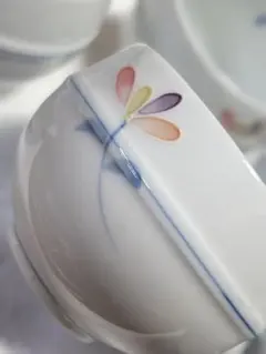 湯呑み 8客セット 花柄 和食器 在銘