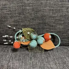 和装髪飾り かんざし ブルー　パール