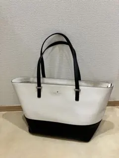 Kate Spade 2WAY トートバッグ 白黒 A4可 外観美品