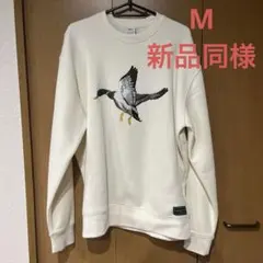 ZARA ダック刺繍 クルーネックスウェット アイボリー M