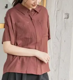 YEVS 麻調ダブルポケットシャツのサムネイル