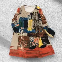 ＜新品＞＜タグ付き＞ 総柄 パネルプリント チュニック ゆったり