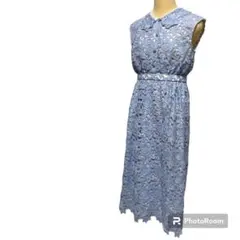 【美品】SNIDEL スナイデル 水色 ブルー レースワンピース ビジュー付き