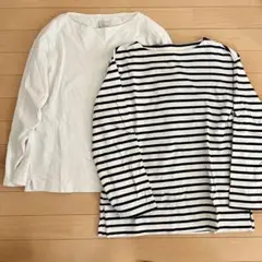 MUJI 無印良品 二枚セット バスクシャツ レディース カットソー