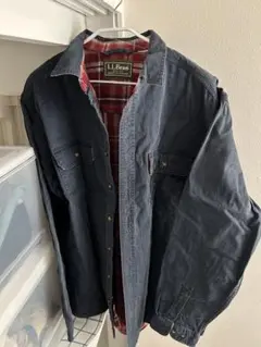 t*6様 L.L.Bean エルエルビーン デニムシャツ 裏地チェック ネルシャ