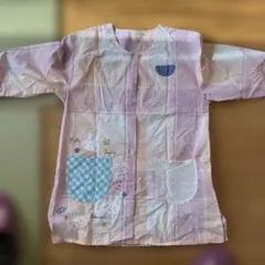 ウサギ刺繍のピンクエプロン サイズM~L