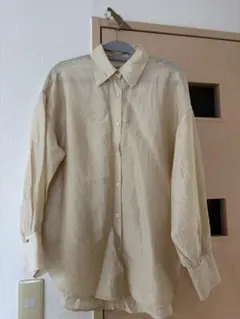 VIS ベージュ 長袖シャツ　ブラウス