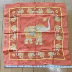 ジム・トンプソン　象プリントスカーフ 約45cm四方