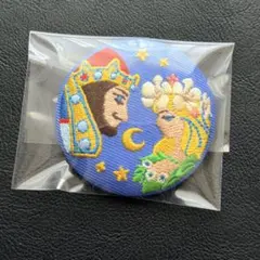 未使用 耳をすませば エルフの女王 ドワーフの王 刺繍 缶バッジ スタジオジブリ