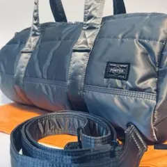 【未使用級】 ポーター タンカー ドラムバッグ シルバーグレー 2way 限定