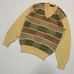 ジャパンヴィンテージ ニット　Vネックセーター　サイズM 日本製　アルパカ混