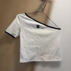 ワンショルダー Tシャツ ホワイト ブラックのサムネイル