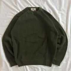 【美品】メンズ クルーネックニット M モスグリーン シティボーイ ヴィンテージ