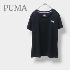 【プーマ】半袖Tシャツ L 黒 ドット柄 吸汗速乾 スポーツウェア　刺繍ロゴのサムネイル