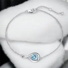 ブレスレット アクアマリン 誕生石 3月 シルバー925 プレゼント レディース