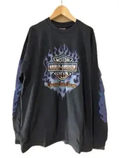 ハーレーダビッドソン フレイム ロンT L 長袖 Tシャツ ヴィンテージ加工