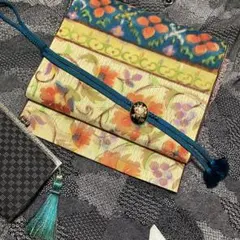 仕立て品★唐草模様全通柄ベルベット袋帯 ／ブラック 楽天市場】袋帯 全通の通販