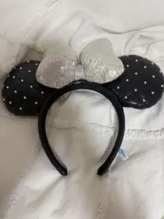 ミッキー耳カチューシャ（黒・シルバー）