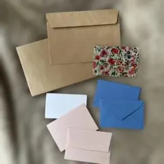 花柄とカラフルな封筒 セット