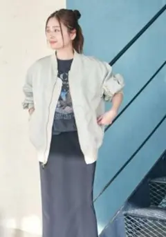 ★【美品】JOURNAL STANDARD MA-1ジャケット ライトグレー