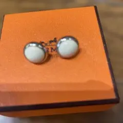 HERMES エルメス エクリプス ピアス カラーストーン ブラック シルバー
