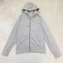 nn360 ユニクロ スウェットフルジップパーカー メンズS グレー 無地