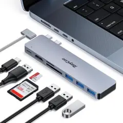 Macbook Air/Pro ハブ 7ポートUSB C 変換アダプタ