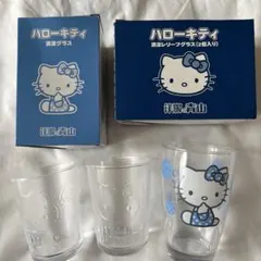 【非売品】洋服の青山 ハローキティ 清涼グラス２箱３個セット 未使用 箱入り