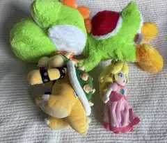 ニンテンドースーパーマリオぬいぐるみ ヨッシー ピーチ クッパ 3点