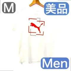 PUMA プーマ プリントT M ホワイト×レッド