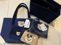 【新品】フェイラー＊オールドテディ ネイビーセット➕L字ポーチ