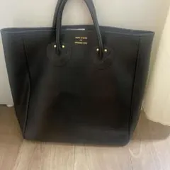 YOUNG&OLSEN レザー シボ革 ブラック トートバッグ