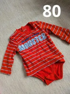 80 Mommy's little MONSTER 長袖ロンパースのサムネイル