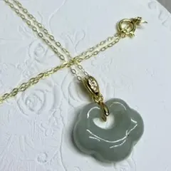 本翡翠♡雲形のネックレス s925