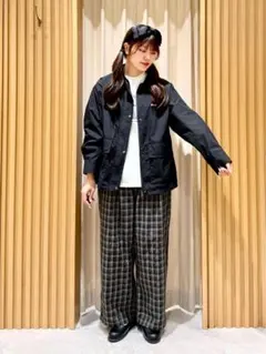 新品タグ付き SM2 サマンサモスモス チェック無地アソートタックパンツ 黒