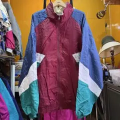 アメリカ古着 カラーブロック ナイロンジャケット L