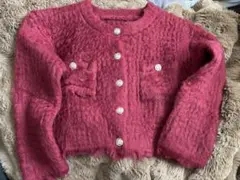 赤 ボタン付きカーディガン Fサイズ　GRL