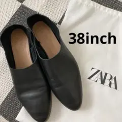 【完売品】ZARA TRAFALUC フラットシューズ ブラックバブーシュ　38のサムネイル
