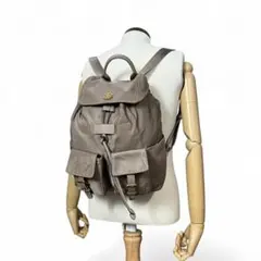 美品 TORY BURCH バックパック ナイロン ベージュ フラップ
